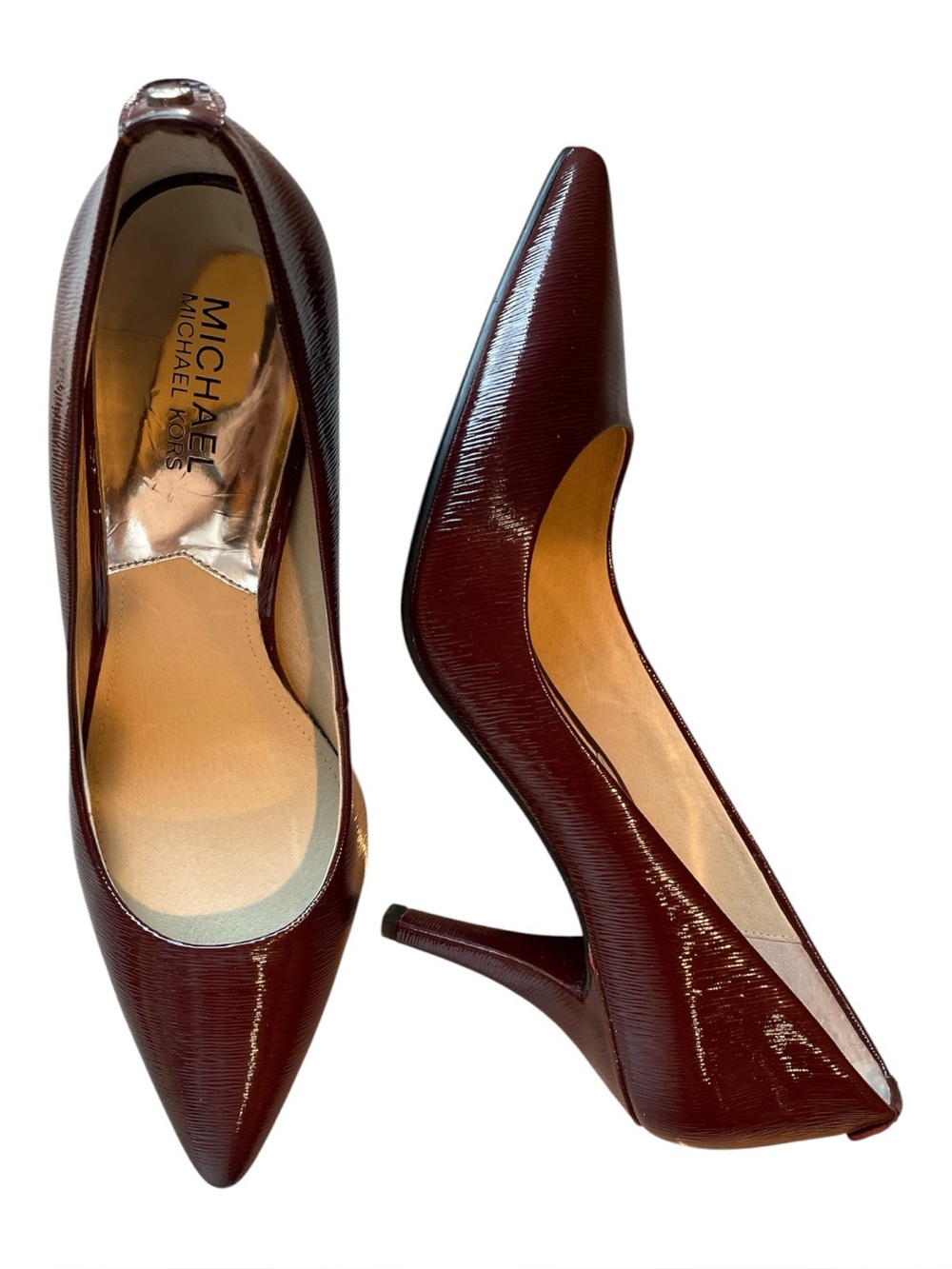 MICHAEL Michael Kors Burgundy Patent Pointed-Toe Pumps